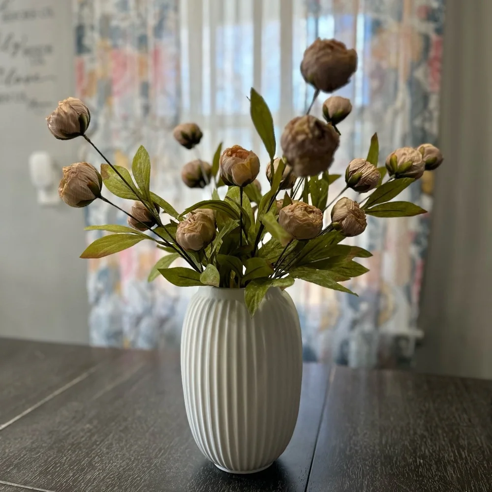 5 Tan Peony Stems by Ashland